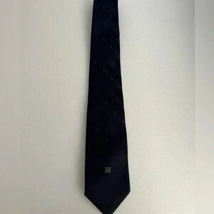 Vintage Givenchy Paris Navy Blue  Logo Tie